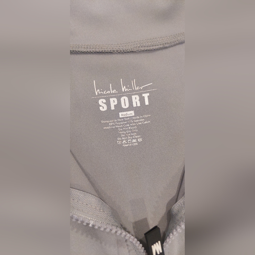 Nicole Miller Sport Gray Zip Pullover - Picture 8 of 8